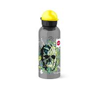 Emsa, Botella para niños con Cierre de Seguridad, tritanio, Calavera, 7.5 x 7.5 x 21.4 cm