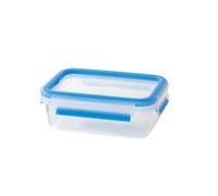 Emsa Clip & Close Conservador Hermético de Plástico Rectangular de 0.55 L (16.3 x 11.3 x 5.8 cm), Transparente y Azul