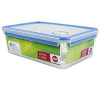 Emsa Clip & Close Conservador Hermético de Plástico Rectangular, Transparente y Azul, 5.5 L (32.8 x 23 x 11.6 cm)