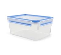 Emsa Clip & Close Conservador Hermético de Plástico Rectangular, Transparente y Azul, 3.7 L (26.5 x 19.5 x 11 cm)