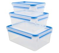 Emsa Clip & Close Food Conservation, Set 3 Piezas, Recipientes Para Alimentos Herméticos, Higiénicos, 1,00 + 2,20 + 3,70 L, 508567