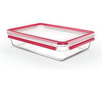 Emsa clip&close - hermético de cristal rectangular de polipropileno,
