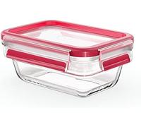 Emsa clip&close - hermético de cristal rectangular de polipropileno,