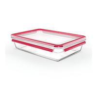 Emsa Clip&Close - Hermético de Cristal rectangular de polipropileno, higiénico, no retiene olores ni sabores, certificado "Baby Care", apto para congelador y microondas, apto para lavavajillas