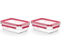 Emsa Clip&Close - Hermético de Cristal rectangular de polipropileno, higiénico, no retiene olores ni sabores, certificado Baby Care, apto para congelador y microondas, apto para lavavajillas