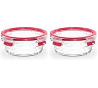 Emsa Clip&Close - Hermético de Cristal redondo de polipropileno, higiénico, no retiene olores ni sabores, certificado Baby Care, apto para congelador y microondas, apto para lavavajillas