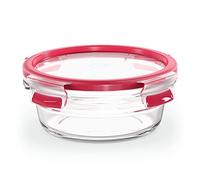 Emsa Clip&Close - Hermético de Cristal redondo de polipropileno, higiénico, no retiene olores ni sabores 100% libre de BPA, apto para congelador y microondas, apto para lavavajillas