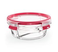 Emsa Clip&Close - Hermético de Cristal redondo de polipropileno, higiénico, no retiene olores ni sabores, certificado "Baby Care", apto para congelador y microondas, apto para lavavajillas