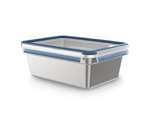 EMSA Clip&Close Inox - Caja de conservación (3 L, ligera e higiénica, acero inoxidable 304, impermeable, compatible con congelador, horno, lavavajillas, tapa de clip, tecnología alemana N1150700