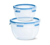 EMSA Clip Close N1011600 - Caja Redonda (1,1 + 2,6 L, 2 Unidades), Color Azul