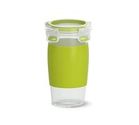 Emsa Clip & Go N10715 - Vaso Redondo para Batidos (0,45 L, 100% hermético, con Junta Fresca), Color Verde Claro