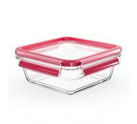 Emsa Clip&Close - Hermético de Cristal cuadrado de polipropileno, higiénico, no retiene olores ni sabores 100% libre de BPA, apto para congelador y microondas, apto para lavavajillas