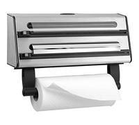 Emsa Contura Portarollos de cocina triple, corta papel de alumino, envoltura de plástico, papel de sandwich, corte en dos dimensiones, fácil de manipular, 40.89 x 27.94 x 10.92 cm