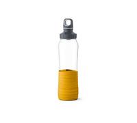 Emsa Drink2Go N31008 - Botella de cristal (0,7 L, tapón de rosca, 100% antigoteo), apta para lavavajillas, color amarillo