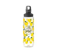 Emsa Drink2Go Tritan N3031300 - Botella de agua (0,7 L, cierre de rosca, 100% hermética, antigoteo, apta para lavavajillas, sin BPA, respetuosa con el medio ambiente, color transparente/amarillo
