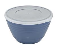 Emsa K32541 Prep&Bake - Cuenco de plástico para mezclar (4,15 L, con tapa para conservar en el frigorífico, base antideslizante, perfecta estabilidad al mezclar, apto para lavavajillas, color azul)
