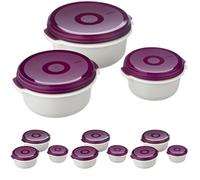 Emsa Micro Family Juego de recipientes para microondas, plástico, 3 unidades (Paquete de 4)