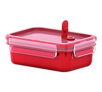 Emsa Microondas Can Clip & Micro 517771 | Válvula de microondas | 0,55 L | Fiambrera | Medición integrada | Fabricado en Alemania | Rojo/Transparente