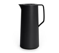 Emsa N41707 Motiva Jarra isotérmica, 1 litro, plástico, cierre de presión rápida, 12 h caliente, 24 h frío, matraz de cristal, fabricado en Alemania, diseño nórdico, color negro