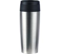 Emsa N20201 Travel Mug Classic - Vaso aislante (0,36 L, cierre de rosca cómodo, acero inoxidable, 4 horas de calor y 8 horas frías, 100% hermético, apto para lavavajillas, apertura de 360°, acero