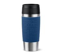 Emsa N20203 Travel Mug Classic - Vaso térmico (0,36 L, cierre de rosca, acero inoxidable, 4 horas de calor y frío 8 h, 100% hermético, apto para lavavajillas, apertura de 360°, color azul oscuro