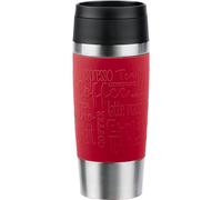 Emsa N20204 Travel Mug Classic - Vaso térmico (0,36 L, cierre de rosca, acero inoxidable, 4 horas de calor y frío 8 h, 100% hermético, apto para lavavajillas, apertura de 360°, color rojo oscuro