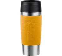 Emsa N20208 Travel Mug Classic - Vaso térmico (0,36 L, cierre de rosca cómodo, acero inoxidable, 4 horas de calor y 8 horas de frío, 100% hermético, apto para lavavajillas, apertura de 360°, amarillo