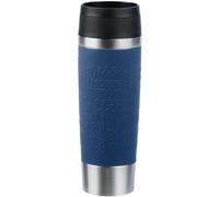 Emsa N20221 Travel Mug Classic - Vaso térmico (0,5 L, acero inoxidable, 6 h caliente y 12 h frío), 100% hermético, a prueba de fugas, apto para lavavajillas, apertura para beber 360°, azul oscuro