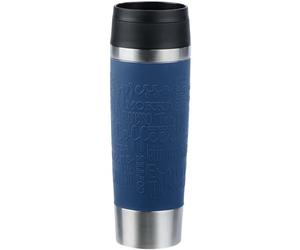 Emsa N20221 Travel Mug Classic - Vaso térmico (0,5 L, acero inoxidable, 6 h caliente y 12 h frío), 100% hermético, a prueba de fugas, apto para lavavajillas, apertura para beber 360°, azul oscuro