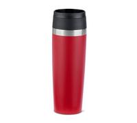 Emsa N2023750 Travel Mug Classic 0,5 litros, nuevo cierre de rosca cómodo, recubrimiento en polvo, acero inoxidable, 6 h caliente y 12 h frío, 100% hermético, apertura de 360°, acero inoxidable, rojo