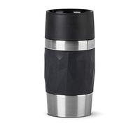 Emsa N21601 Travel Mug Compact - Termo de acero inoxidable, 0,3 litros, 3 horas de calor, 6 horas de frío, sin BPA, 100% hermético, a prueba de fugas, apto para lavavajillas, apertura de 360°, color