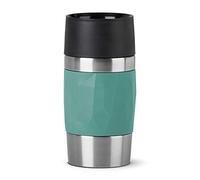 Emsa N21603 Travel Mug Compact - Termo de acero inoxidable, 0,3 litros, 3 horas de calor, 6 horas de frío, sin BPA, 100% hermético, a prueba de fugas, apto para lavavajillas, apertura de 360°, color