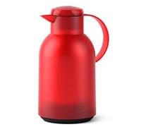 Emsa N4011700 Samba - Jarra isotérmica (1,5 L, cierre rápido, 12 h calientes y 24 h frío), color rojo translúcido