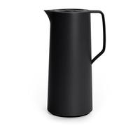 Emsa N41707 Motiva Jarra isotérmica, 1 litro, plástico, cierre de presión rápida, 12 h caliente, 24 h frío, matraz de cristal, fabricado en Alemania, diseño nórdico, color negro
