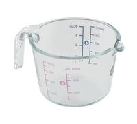 Emsa Prep & Bake K3236134 - Vaso medidor de vidrio (1 litro, 2 escalas para ingredientes sólidos y líquidos, fácil vertido, apto para microondas)