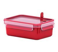 Emsa - Recipiente hermético para Almuerzo, Caja con Compartimentos, con Cierre, para microondas, plástico, Rojo, 1 L