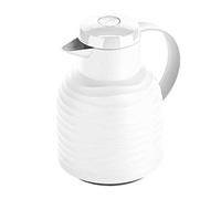 Emsa Samba Wave N40115 Jarra térmica | 1,0 litros | Plástico Quick Press | Frasco aislante de cristal | Cafetera: 12 h caliente/24 h frío | 100% estanco | blanco