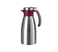 Emsa Soft Grip N4120200 - Jarra térmica (1 L, acero inoxidable, 12 horas de calor + 24 horas de frío, a prueba de fugas, mango antideslizante, color rojo vino)