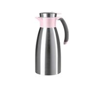 Emsa Soft Grip N4120300 - Jarra térmica (1 L, acero inoxidable, 12 horas de calor y 24 horas de frío, a prueba de fugas, mango antideslizante, color rosa pálido)