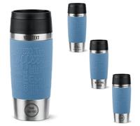 Emsa Taza de viaje con grabado, 360 ml, taza térmica personalizada con nombre o logotipo, taza térmica para café y té para llevar, acero inoxidable, cierre Quick Press, 100% a prueba de fugas (azul