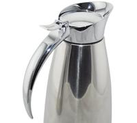 Emsa Termo Eleganza Jarra térmica de acero inoxidable, apertura fácil que permite un fácil llenado y lavado, mantenimiento 12 h caliente y 24 h frío, 1 l, Color Gris