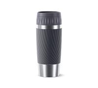 Emsa Travel Mug Easy Twist N20115 - Taza térmica de acero inoxidable,100% hermético con cierre seguro,apertura redonda 360°,bebidas frías hasta 8 h y calientes 4 h,capacidad de 360 ml,color negro