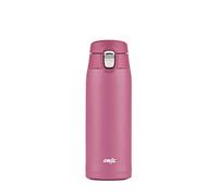 Emsa Travel Mug Light N21511 - Taza térmica de acero inoxidable, 0,4 litros, 8 horas, frío, 16 horas, sin BPA, 100% hermética, antigoteo, apto para lavavajillas, sistema de cierre plegable, color rosa