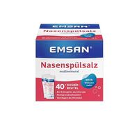 Emsan® Sal de enjuague para ducha nasal, limpieza suave y profunda de la nariz, compatible con homeopatía, 40 bolsas de 2,5 g, a partir de 6 años