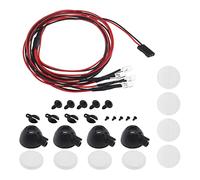 EMSea 1 Juego de Luces LED Redondas RC con Kit Cubierta Compatible con TRXAAXS/TRX4/SCX10/D90 1/10 RC Modelo Faro de Coche Accesorio de Lámpara 4 LED