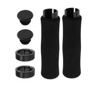 EMSea 1 par de empuñaduras de espuma para manubrio de bicicleta de un solo bloqueo, apto para manillares de 22 mm de diámetro, agarre de bicicleta de montaña MTB (negro)
