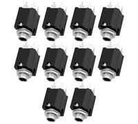 EMSea 10 Conectores Jack Estéreo PCB de 5 Pines Y 6,35 Mm FM6700 de 1/4 de Pulgada para Montaje Vertical