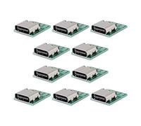 EMSea 10 Conectores USB 3.1 Tipo C de 16 Pines Hembra Placa de Prueba Adaptador de Placa PCB de 12 X 13,8 Mm para Transferencia de Datos por Cable.