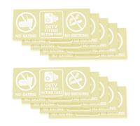 EMSea 10 pegatinas de advertencia de taxi con texto en inglés "No Eating No Smoking In Car Sign" CCTV para ventana de taxis mini autobús, 6 x 15 cm