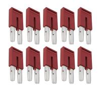 EMSea 10 Piezas FBS 2-5 Puente de Contacto Enchufable 3030161 Puente Cuadrado FBS Barra de Puente para Puentes de Cruce Central de Terminales A Presión UT ST Rojo